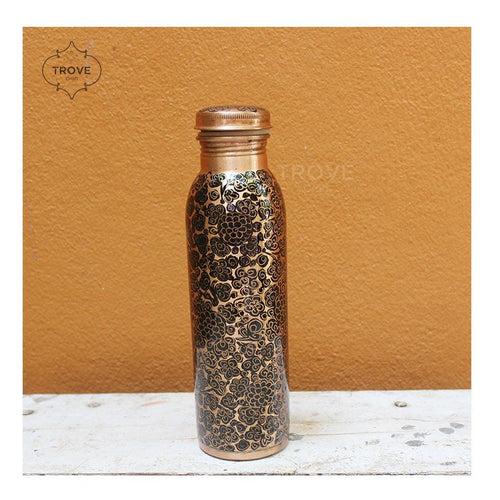 Black & Gold Copper Enamel Bottle - 500 ML