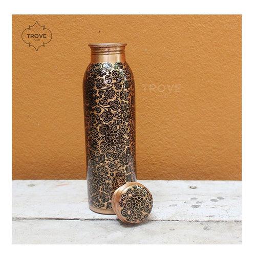 Black & Gold Copper Enamel Bottle - 500 ML