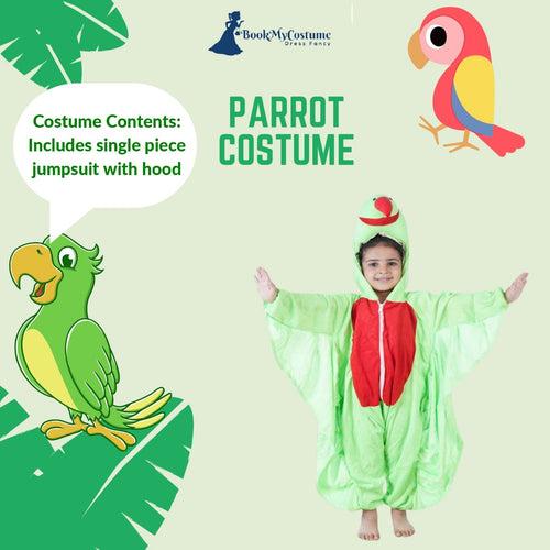 Green Parrot Tota Pet Bird Kids Fancy Dress Costume