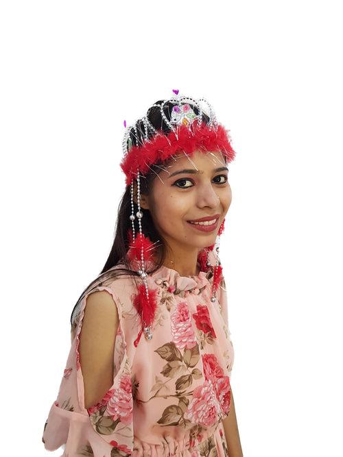 Medieval Princess Dangling Feather Tiara Crown HeadBand Fancy Dress Costume Accessory for Girls