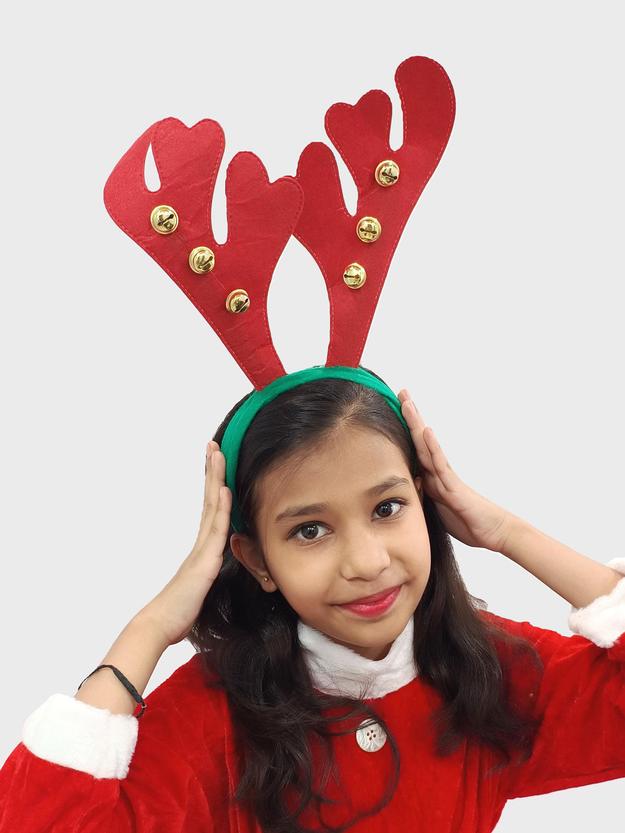 Christmas Red Reindeer Animal Antlers Head Band Kids Fancy Dress Costume Accessory