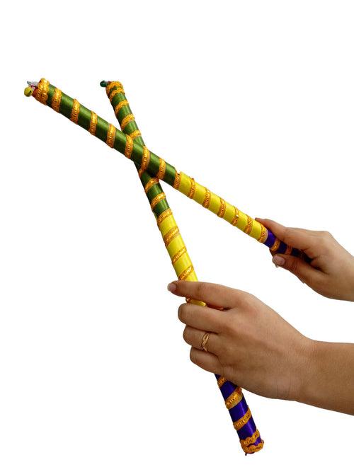 Designer Multicolor Dandiya Sticks for Navratri Garba  Premium Accessory for Kids & Adults