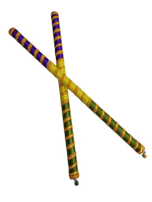 Designer Multicolor Dandiya Sticks for Navratri Garba  Premium Accessory for Kids & Adults