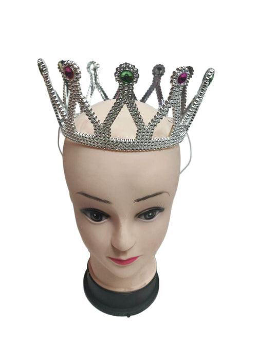 Royal Silver Queen Tiara Crown HeadBand Fancy Dress Costume Accessory for Girls