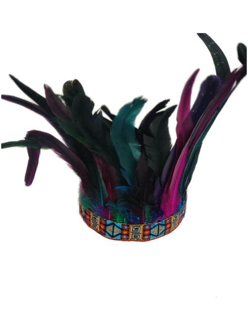 Carnival Multicolor Feather Headdress Crown Fancy Dress Costume