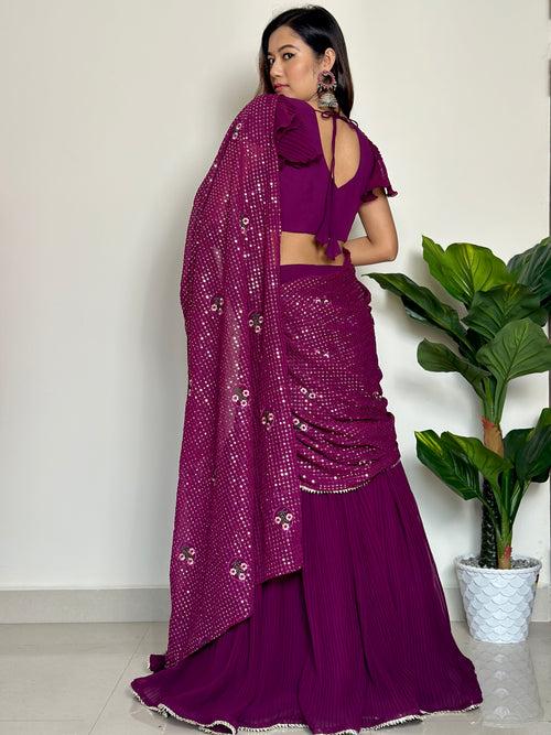 Omisha Embroidery saree with Blouse