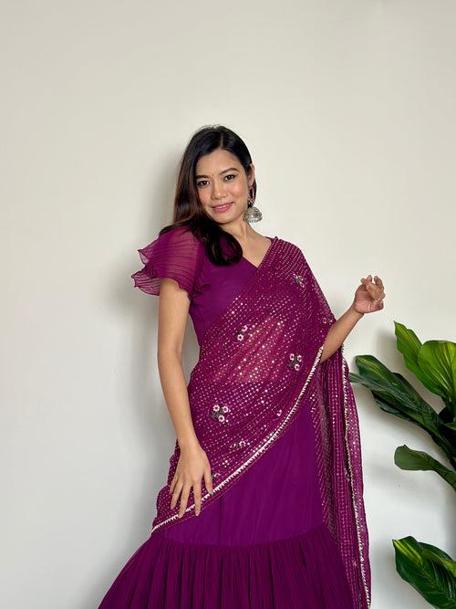 Omisha Embroidery saree with Blouse