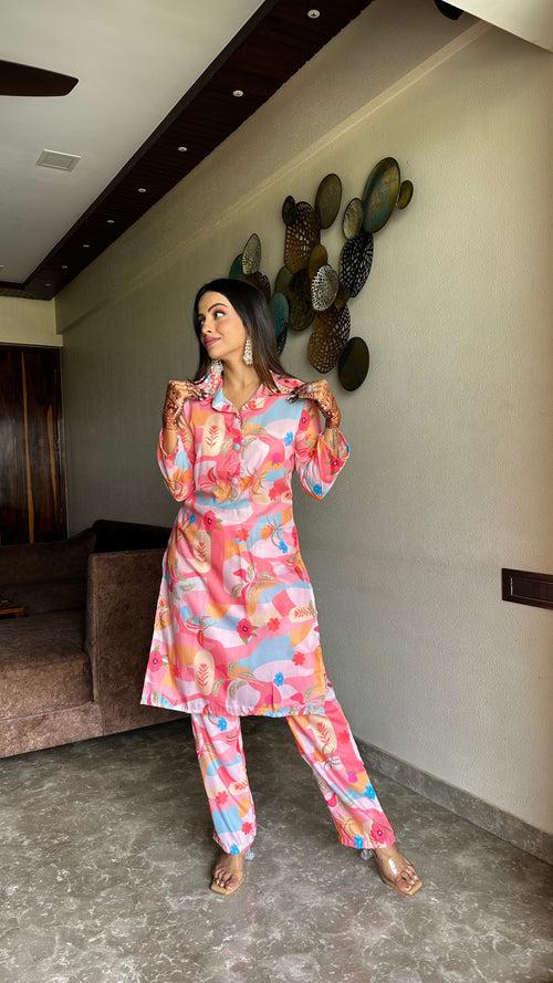 Vintage Rose Silk Co-ord set