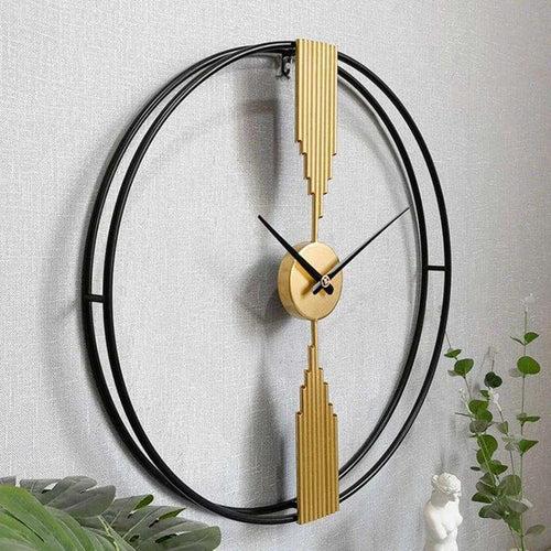 Black & Gold Double Ring Designer Wall Clock