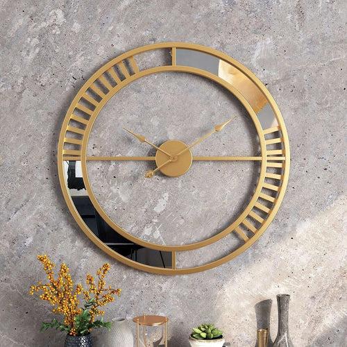 Designer Wall Clock with Mirror Pattern