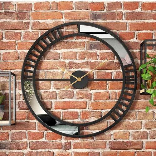 Designer Wall Clock with Mirror Pattern