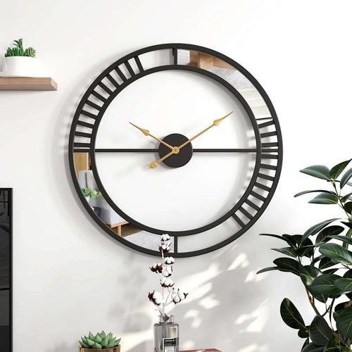 Designer Wall Clock with Mirror Pattern