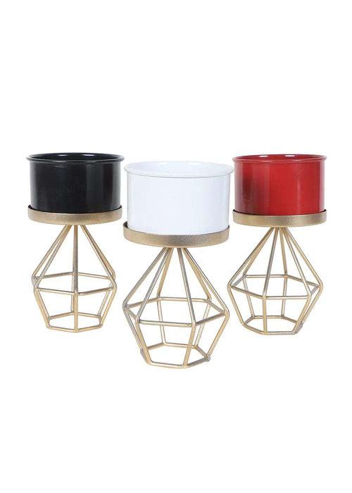 Diamond Colored Planter - Set of 3