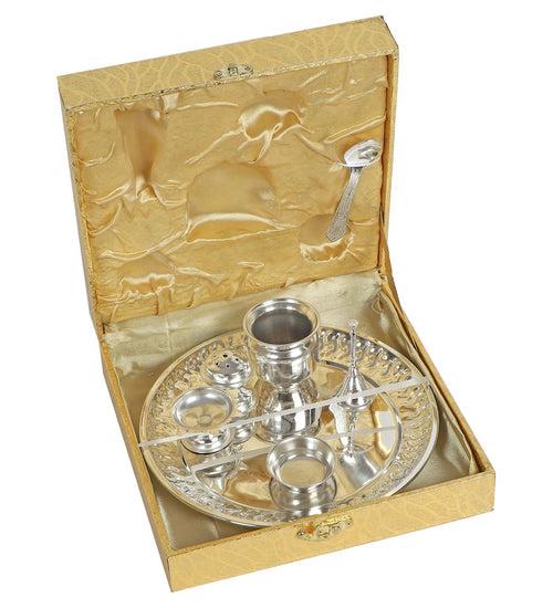 Stainless Steel Pooja Thali With Gift Box