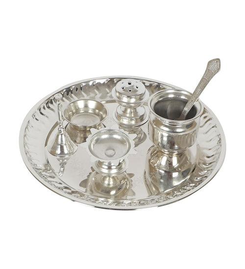 Stainless Steel Pooja Thali With Gift Box