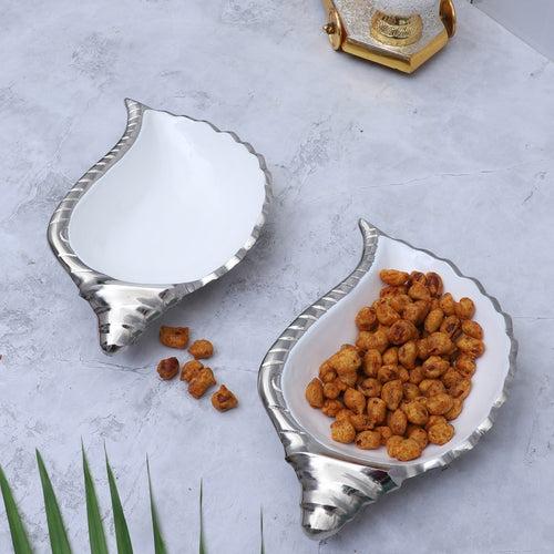 Shankh Shaped Metal Serving Platter - Set of 2