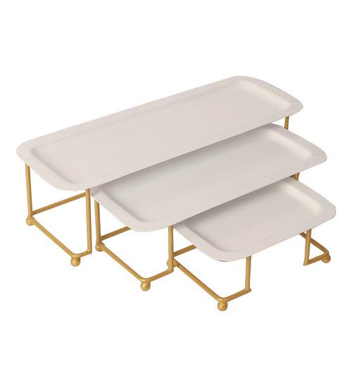 Steps Rectangular Metal Serving Platter - Set of 3