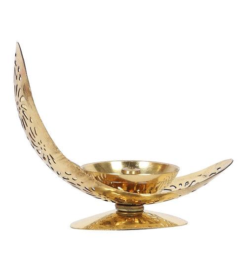 Crescent Moon Brass Diya