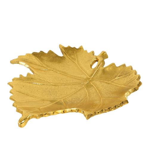 Large Chinar Leaf Metal Platter