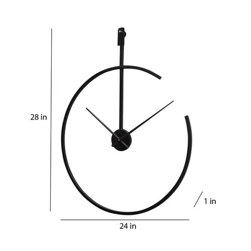 Minimal Arc Black Wall Clock