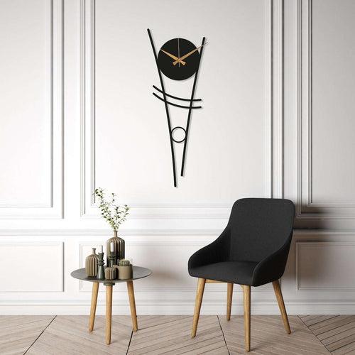 Minimal Black Geometric Wall Clock