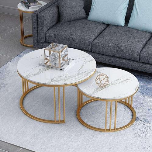 Round Nesting Coffee Table Set - Style 4