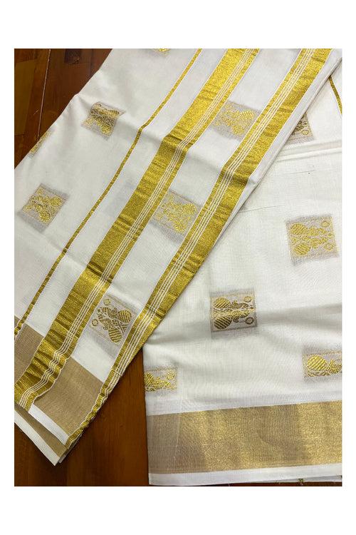 Kerala Cotton Heavy Woven Work Kasavu Saree