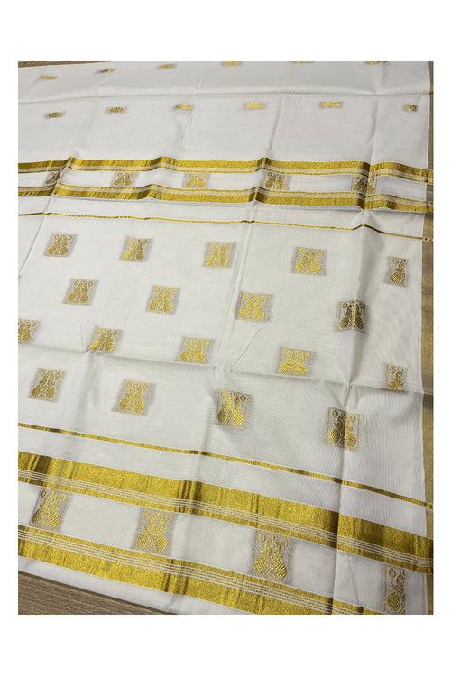 Kerala Cotton Heavy Woven Work Kasavu Saree