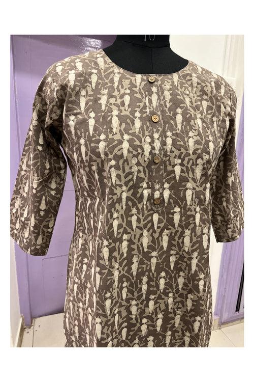 Southloom Jaipur Cotton Grey Printed Kurti