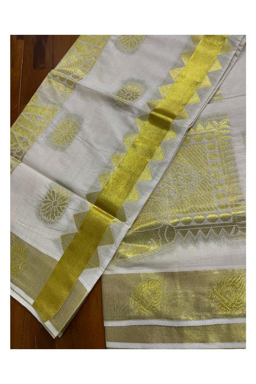 Kerala Cotton Heavy Woven Work Kasavu Saree