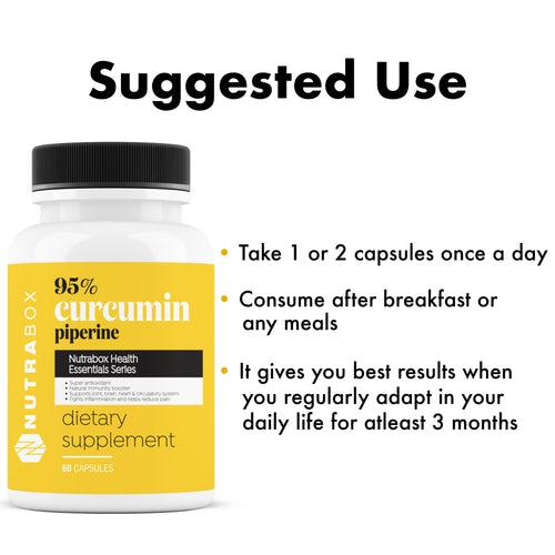 Immunity Boosting 95% Curcumin and Piperine (60 Capsules)