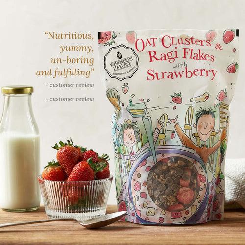 Breakfast Cereal - Oat Clusters & Ragi Flakes with Strawberry 350 g