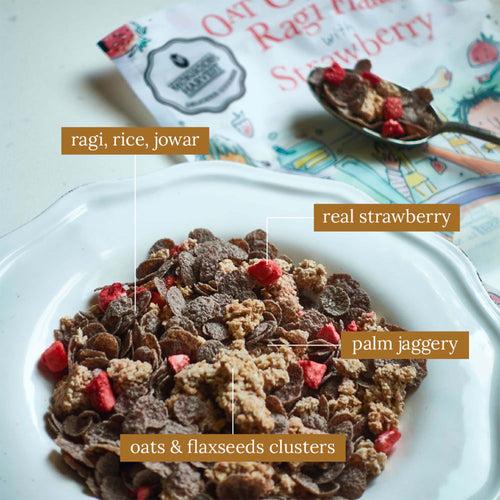 Breakfast Cereal - Oat Clusters & Ragi Flakes with Strawberry 350 g