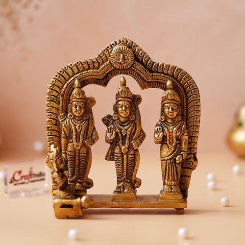 Golden Metal Ram Darbar Statue for Home Temple