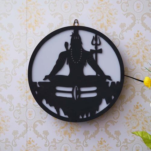 Lord Shiva Wooden Cutout LED Light Lamp Decorative Wall Hanging