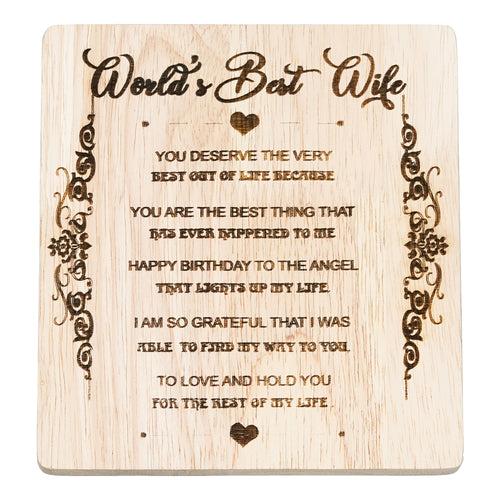 "World's Best Wife" Tabletop Wooden Showpiece