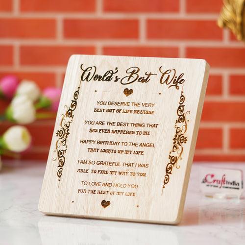 "World's Best Wife" Tabletop Wooden Showpiece
