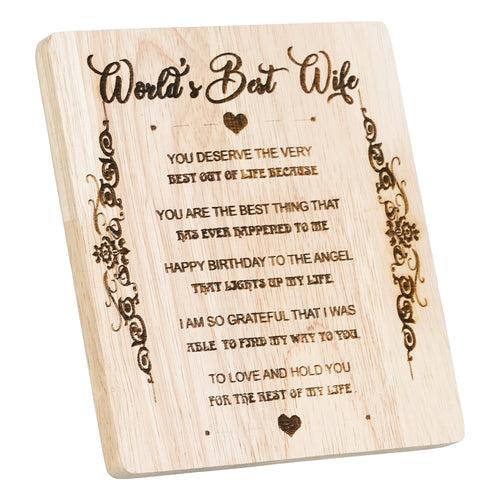 "World's Best Wife" Tabletop Wooden Showpiece