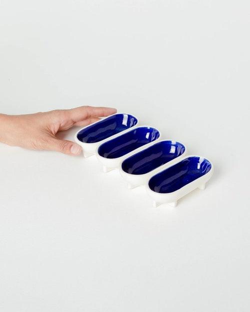 Dash Dip Plate Deep Blue (Set of 4)