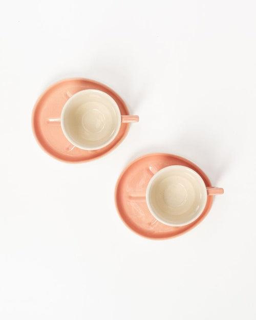 Jojo Small Coffee Cup and Saucer Set Melon (215 ml) (Set of 2 cups and saucers)