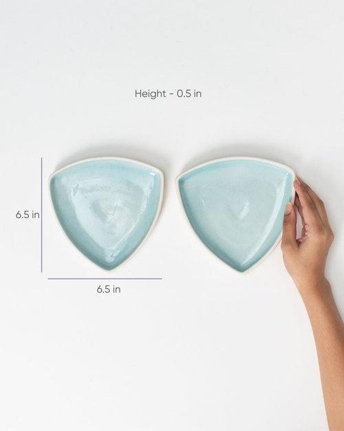 Neo  Snack Plate Aqua (Set of 2)