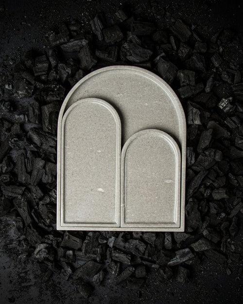 Palais Moon Grey Marble Platter Set (3 Pieces)