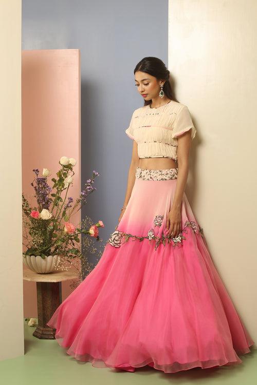 Primrose Shirred Crop top with Tutu Skirt