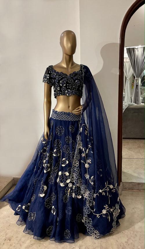 Blue Butterfly Princess Lehenga