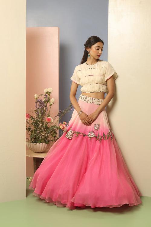 Primrose Shirred Crop top with Tutu Skirt