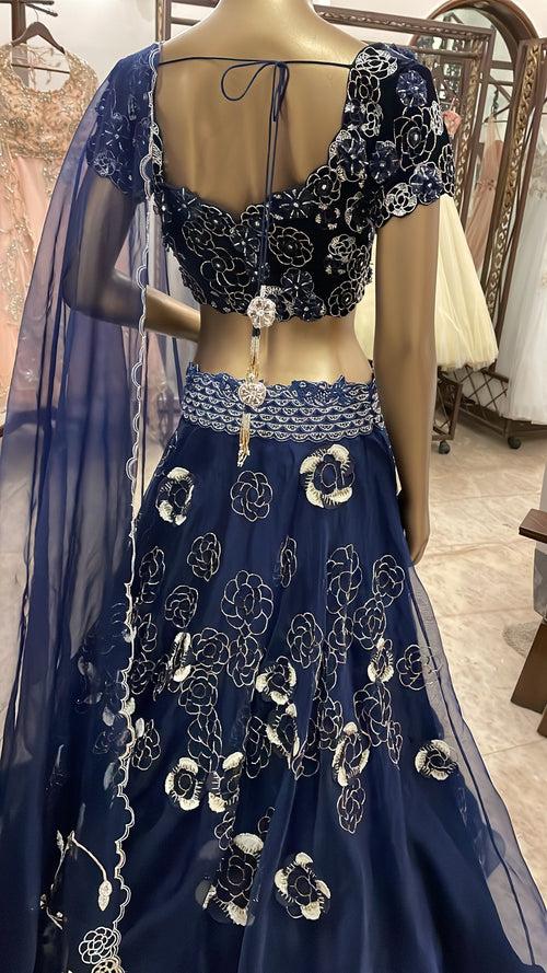 Blue Butterfly Princess Lehenga