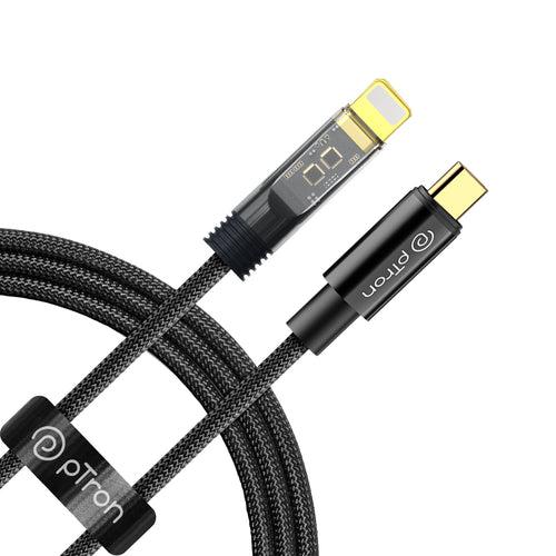 pTron Pace 30W Type-C to iOS Cable 1M (Black)