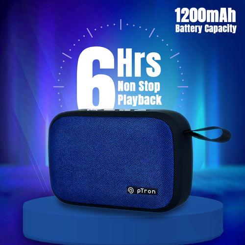 pTron Sonor Evo 5W Mini Bluetooth Speaker with 6Hrs Playtime, Immersive Sound, 40mm Driver, Bluetooth v5.1 with Strong Connectivity, Portable Design, Integrated Music & Call Control (Blue)