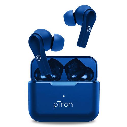 pTron Basspods Buds Plus AI-ENC TWS Earbuds (Blue)