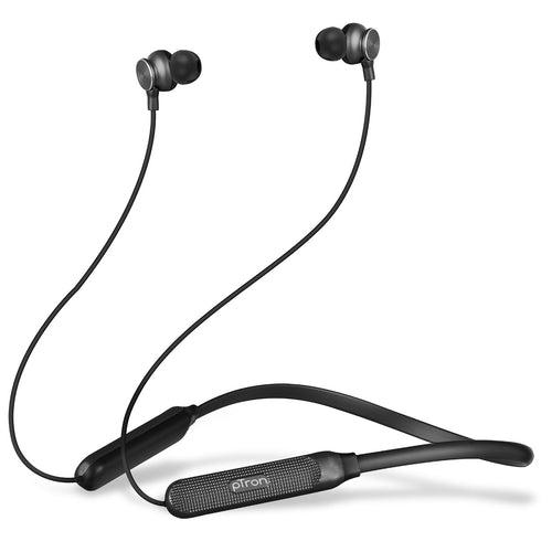 pTron Tangent Duo Bluetooth 5.2 Wireless in-Ear Earphones with Mic,Magnetic Earbuds (Black)